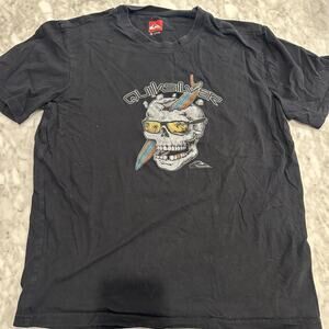 Quicksilver Mens M Skull Surfboard Logo T-Shirt